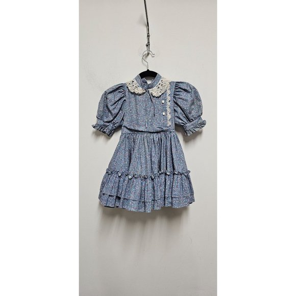 Mini World Inc Vintage Embroidered Prairie Dress Size 4 Made in U.S.A. - Picture 9 of 10